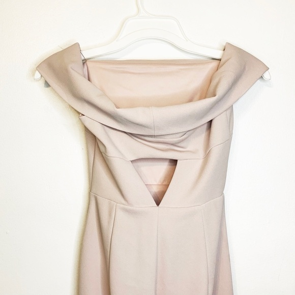 Revolve Katie May Legacy Crepe Bodycon Off The Shoulder Gown Dress in Blush sz 0 - Picture 5 of 10